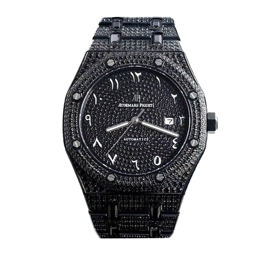 audemars piguet royal black diamonds with arabic dial a160m266 iced out replica front.jpeg