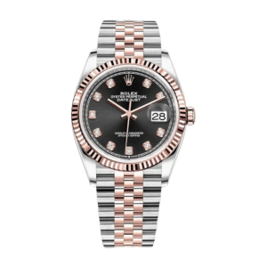 rolex datejust 126231 everose gold automatic black diamond dial jubilee replica 1.png