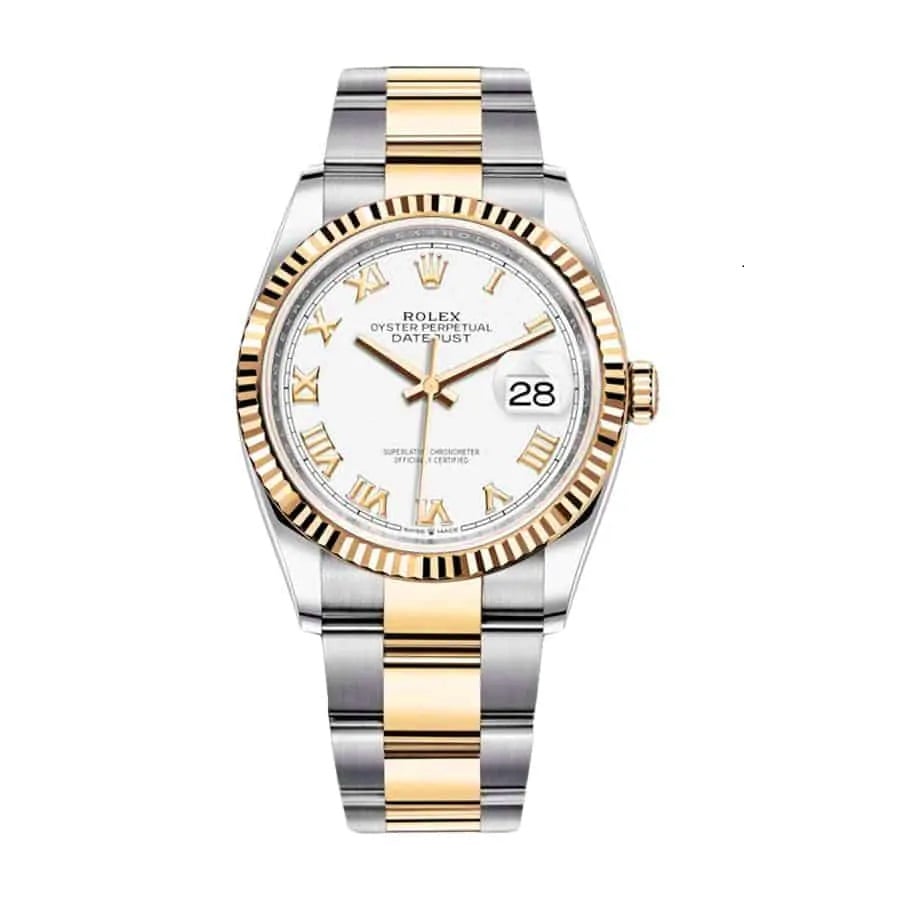 rolex datejust 126231lc steel yellow gold automatic white dial oyster replica.jpg