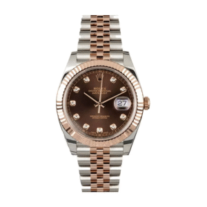 rolex datejust ii 126331 41mm rose gold steel chocolate diamond dial.png