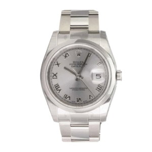 rolex datejust oyster perpetual silver roman dial 116200 replica.png