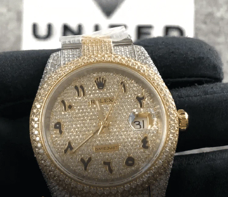 ap royal oak yellow gold iced out replica