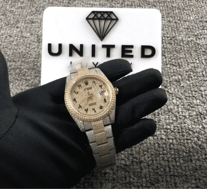 ap royal oak yellow gold iced out replica
