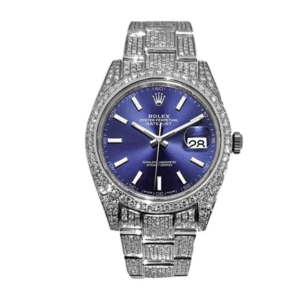 rolex datejust white gold blue dial iced out 126300 replica.png