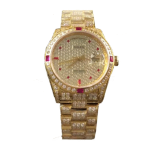 rolex datejust yellow gold diamond dial iced out 116625 replica.png