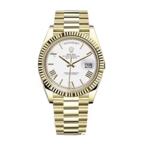 rolex day date ii collection gold white roman dial 218238 replica.png