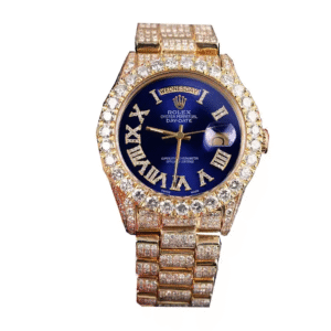 rolex day date yellow gold iced out diamond roman dial 18038 replica 2.png