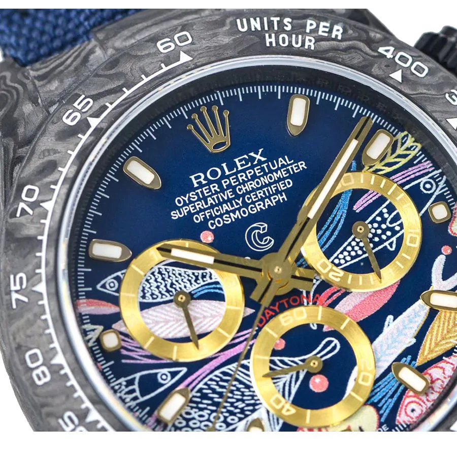 rolex daytona fish pattern replica
