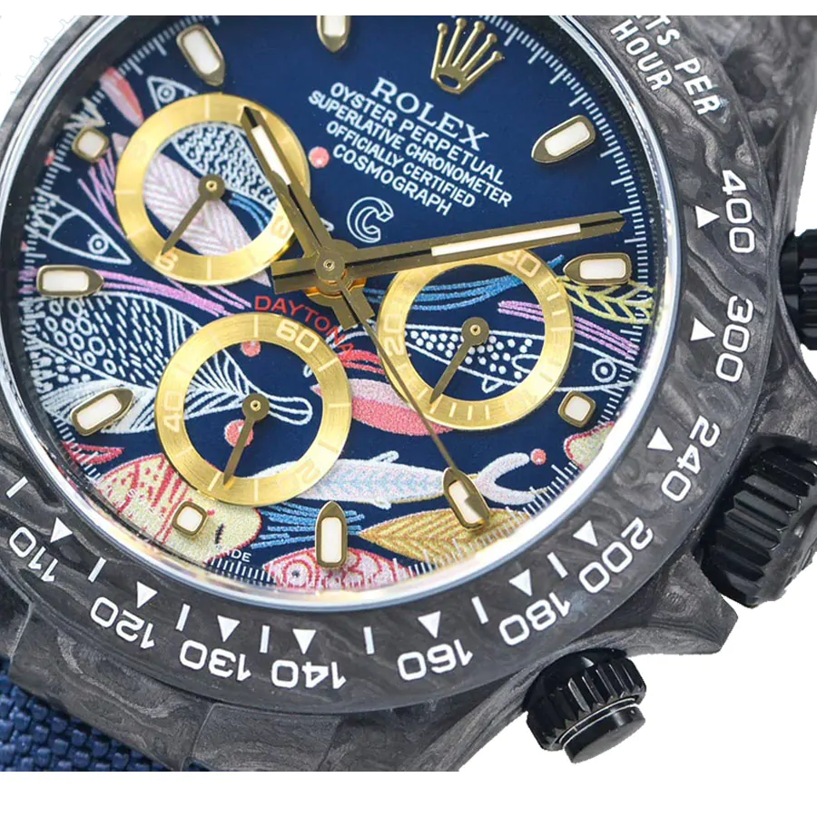 rolex daytona fish pattern replica